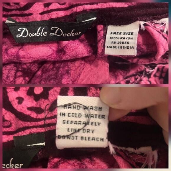 Double Decker Hippie Asymmetrical Hem Tie Dye Embroidered Dress Free Size - Picture 6 of 6